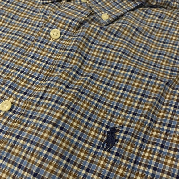 Ralph Lauren Long Sleeved Men’s Button Down Blue Plaid - Medium - Picture 2 of 4